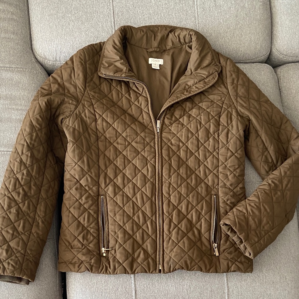 J. Crew Quilted Brown Puffer Jacket sz. M